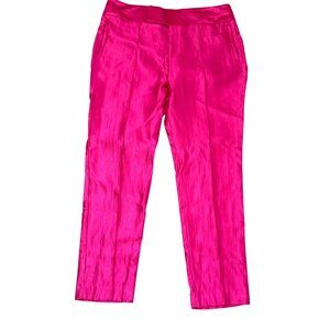 Calvin Klein Women's Pants 12 Hot Pink Favorite Fit Straight Pleated Front NEW